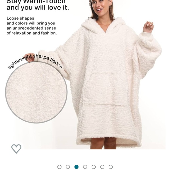 NWT Sherpa Cream Wearable Blanket One Size - Picture 2 of 7